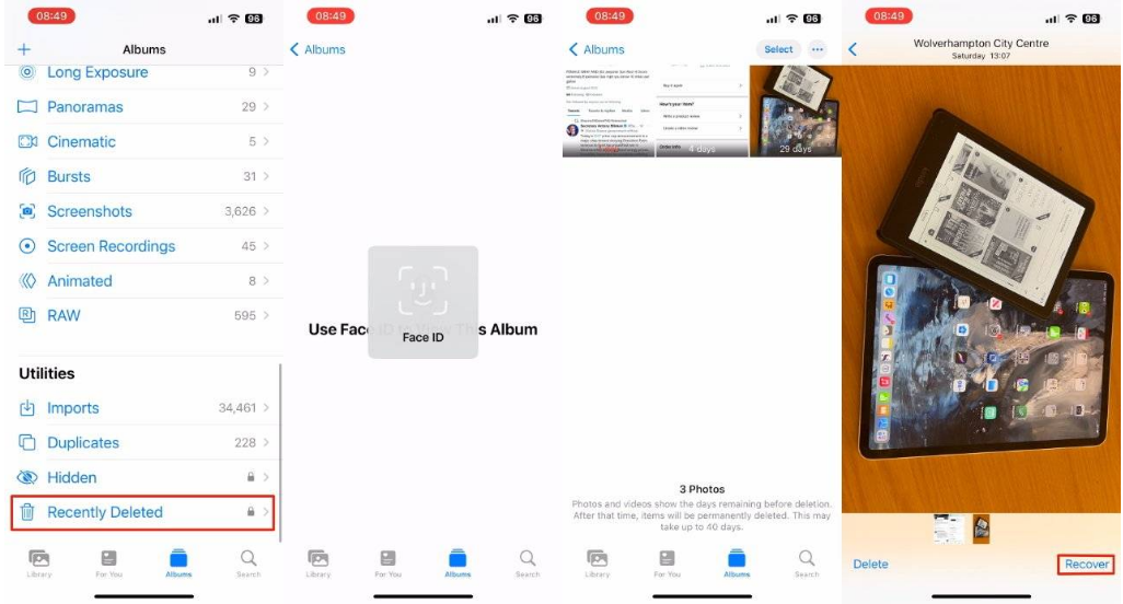 大峪镇苹果14维修分享 iPhone14 上恢复已删除的照片 