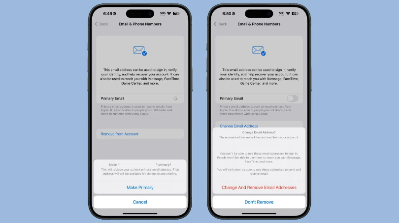 大峪镇苹果手机维修分享苹果 iOS 18.1 支持设置“主要”邮箱地址并更改 iCloud 邮箱 